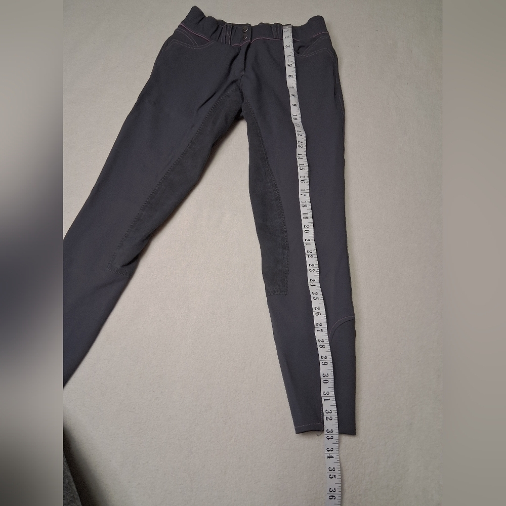 Elation Platinum Womens Breeches Riding Pants with Pink Stitching - Picture 12 of 12